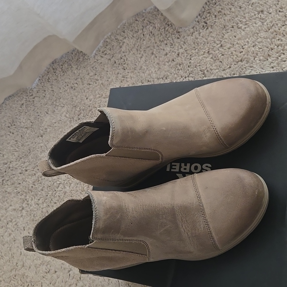 Sorel Taupe Pull-On Ankle Boots - Picture 2 of 8